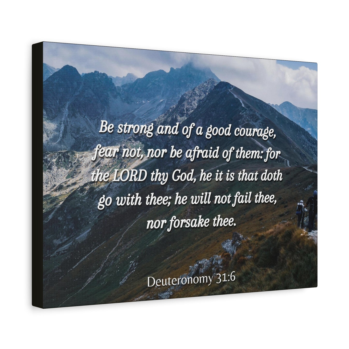 Scripture Canvas Good Courage Deuteronomy 31:6 Christian Wall Art Bible Verse Print Ready to Hang