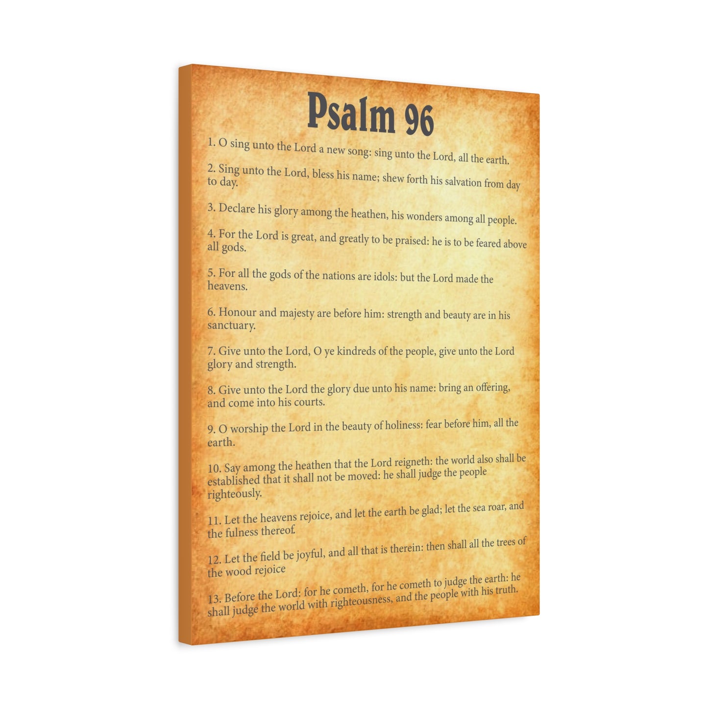 Scripture Walls Psalm 96:11 Gold Bible Chapter Canvas Christian Wall Art Ready to Hang