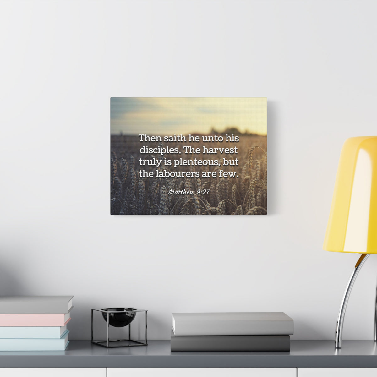 Scripture Canvas Disciples Matthew 9:37 Christian Wall Art Bible Verse Print Ready to Hang