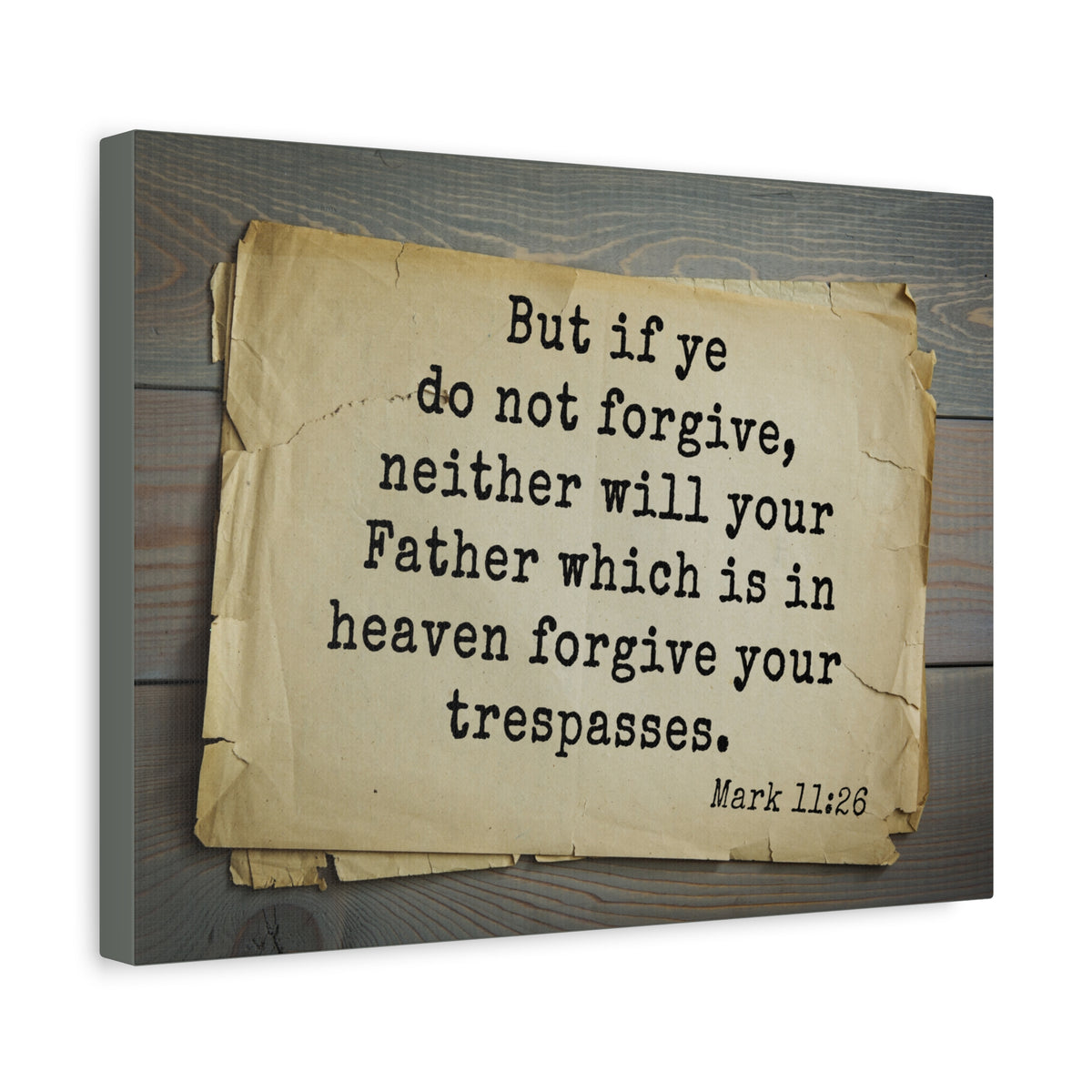 Scripture Canvas Father Which Is In Heaven Mark 11:26 Christian Wall Art Bible Verse Print Ready to Hang