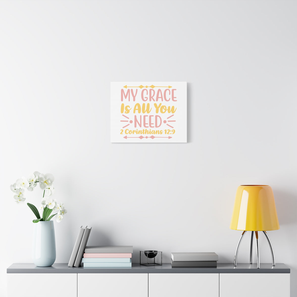 Scripture Canvas My Grace Is 2 Corinthians 12:9 Christian Wall Art Bible Verse Print Ready to Hang