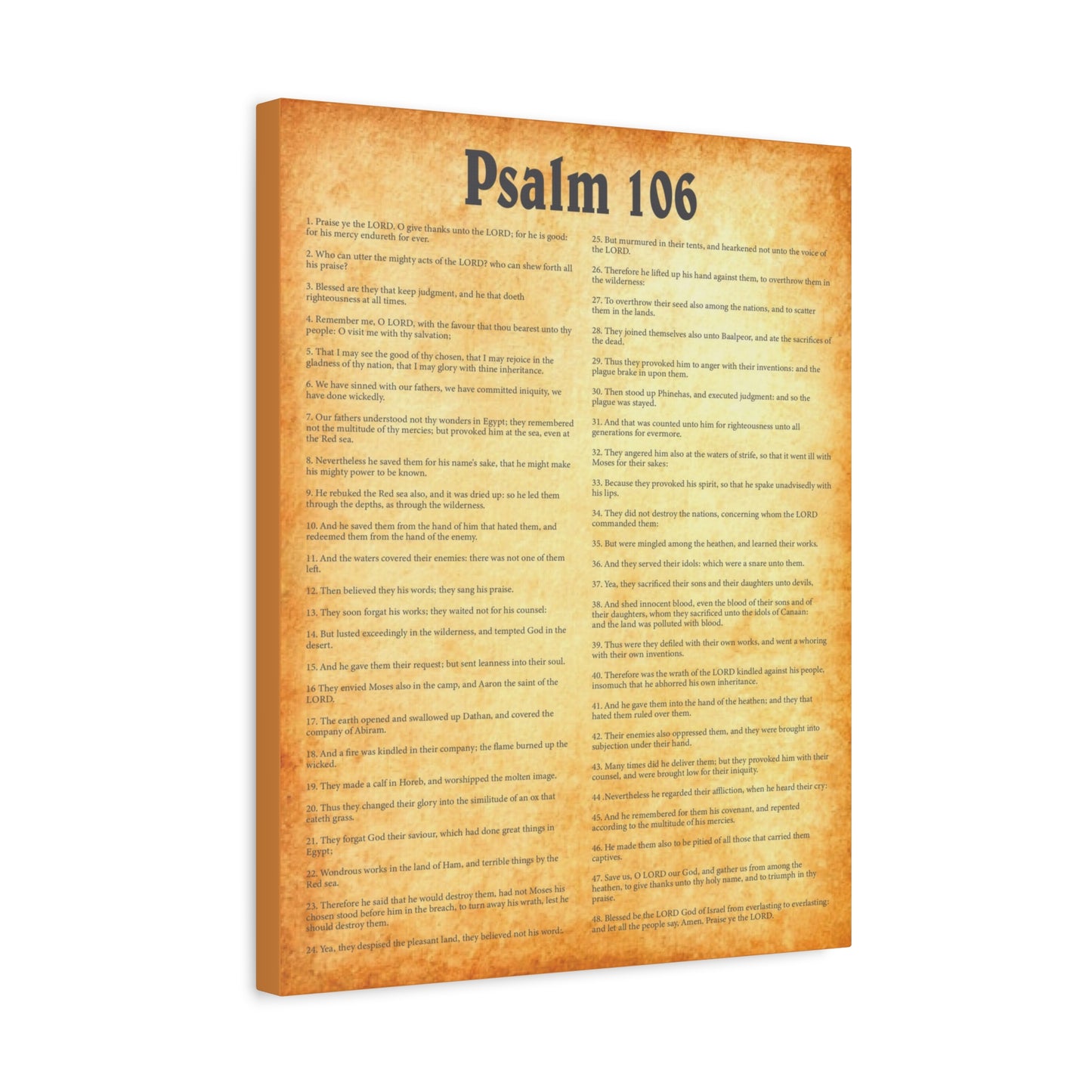Scripture Walls Psalm 106 Gold Bible Chapter Canvas Christian Wall Art Ready to Hang