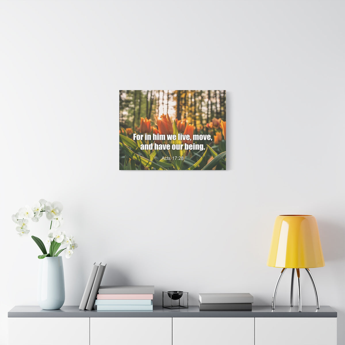 Scripture Canvas Our Being Acts 17:28 Christian Wall Art Bible Verse Print Ready to Hang