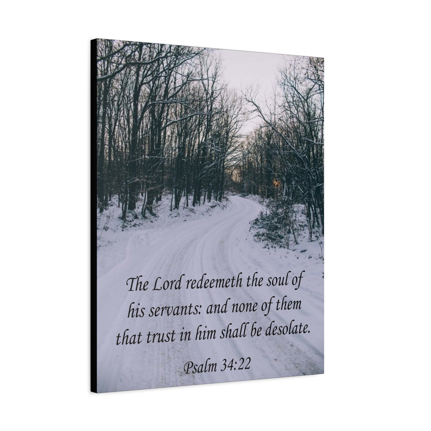 Bible Verse Canvas The Lord Redeemeth The Soul Psalm 34:22 Christian Home Décor Wall Art Scripture Ready to Hang Faith Print