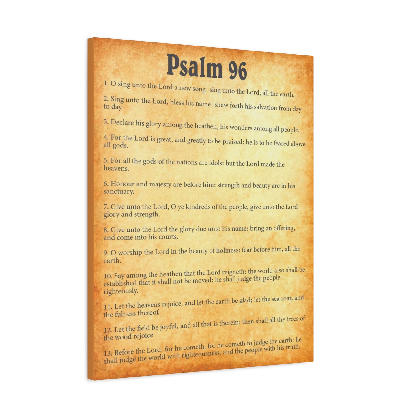 Scripture Walls Psalm 96 Gold Bible Chapter Canvas Christian Wall Art Ready to Hang