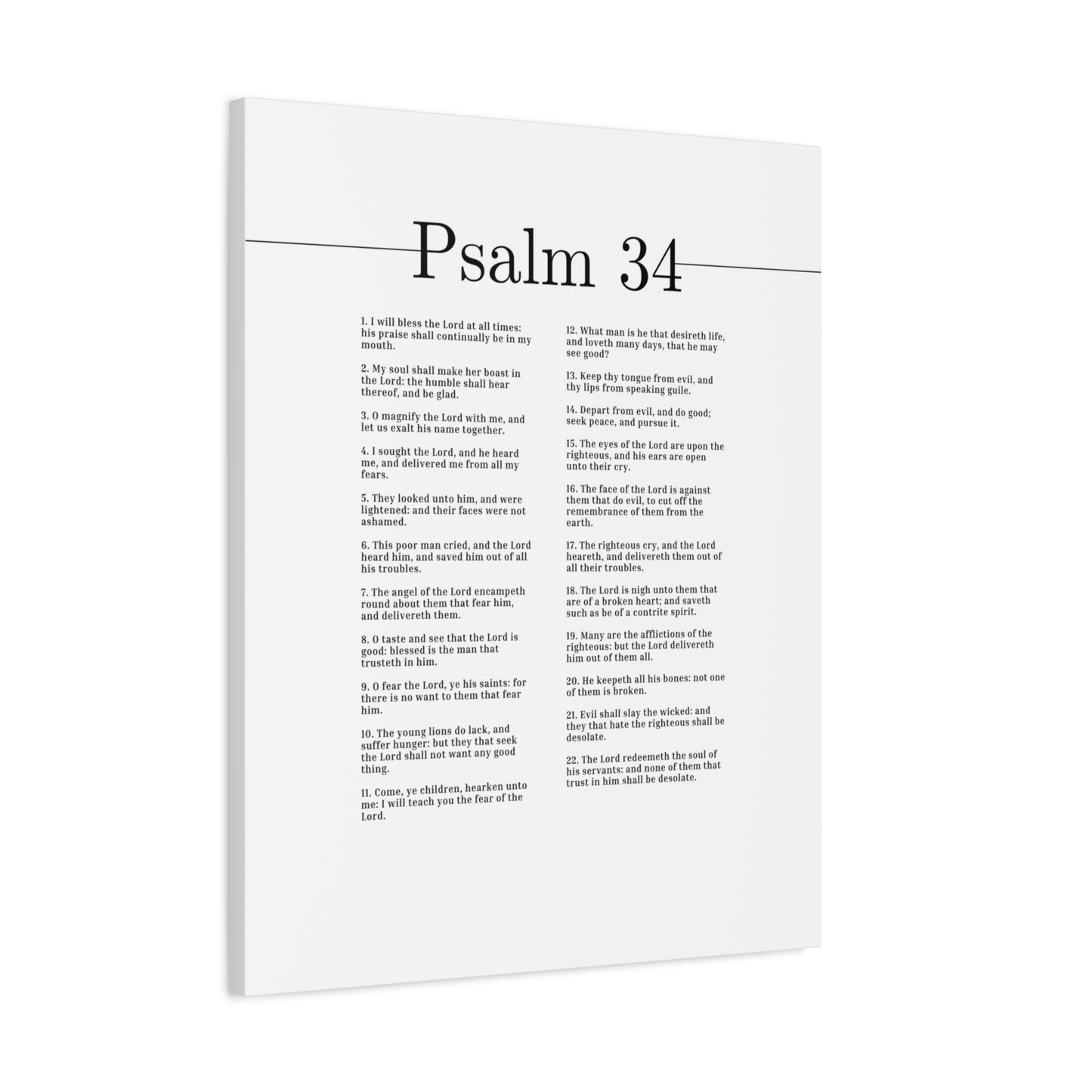 Scripture Canvas The Angel Of The Lord Psalm 34 Christian Wall Art Bible Verse Print Ready to Hang
