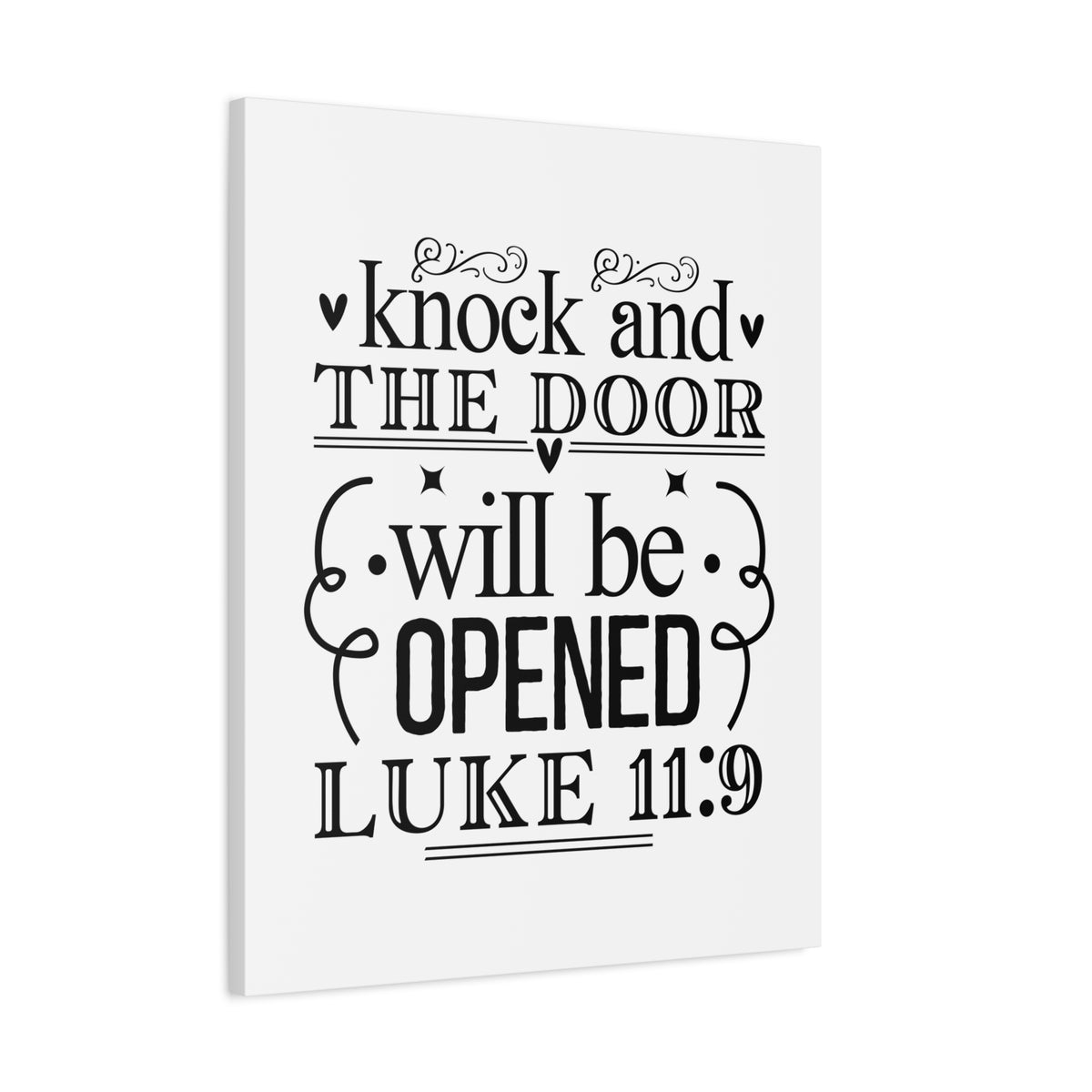 Scripture Walls Knock Luke 11:9 Bible Verse Canvas Christian Wall Art Ready to Hang Unframed