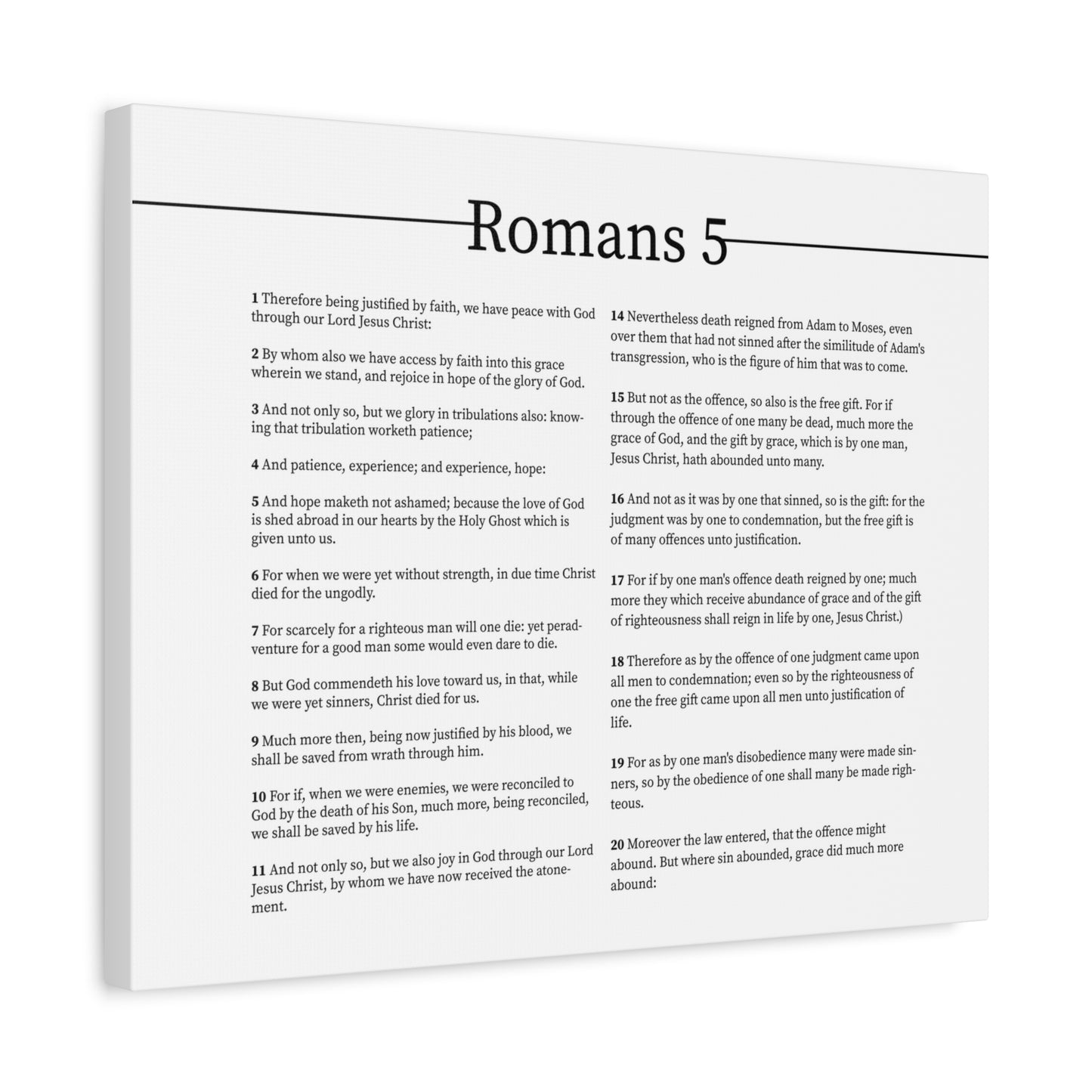 Scripture Canvas Peace With God Romans 5 Christian Wall Art Bible Verse Print Ready to Hang