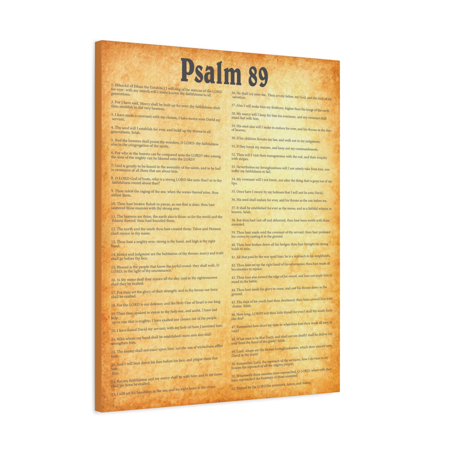 Scripture Walls Psalm 89 Gold Bible Chapter Canvas Christian Wall Art Ready to Hang