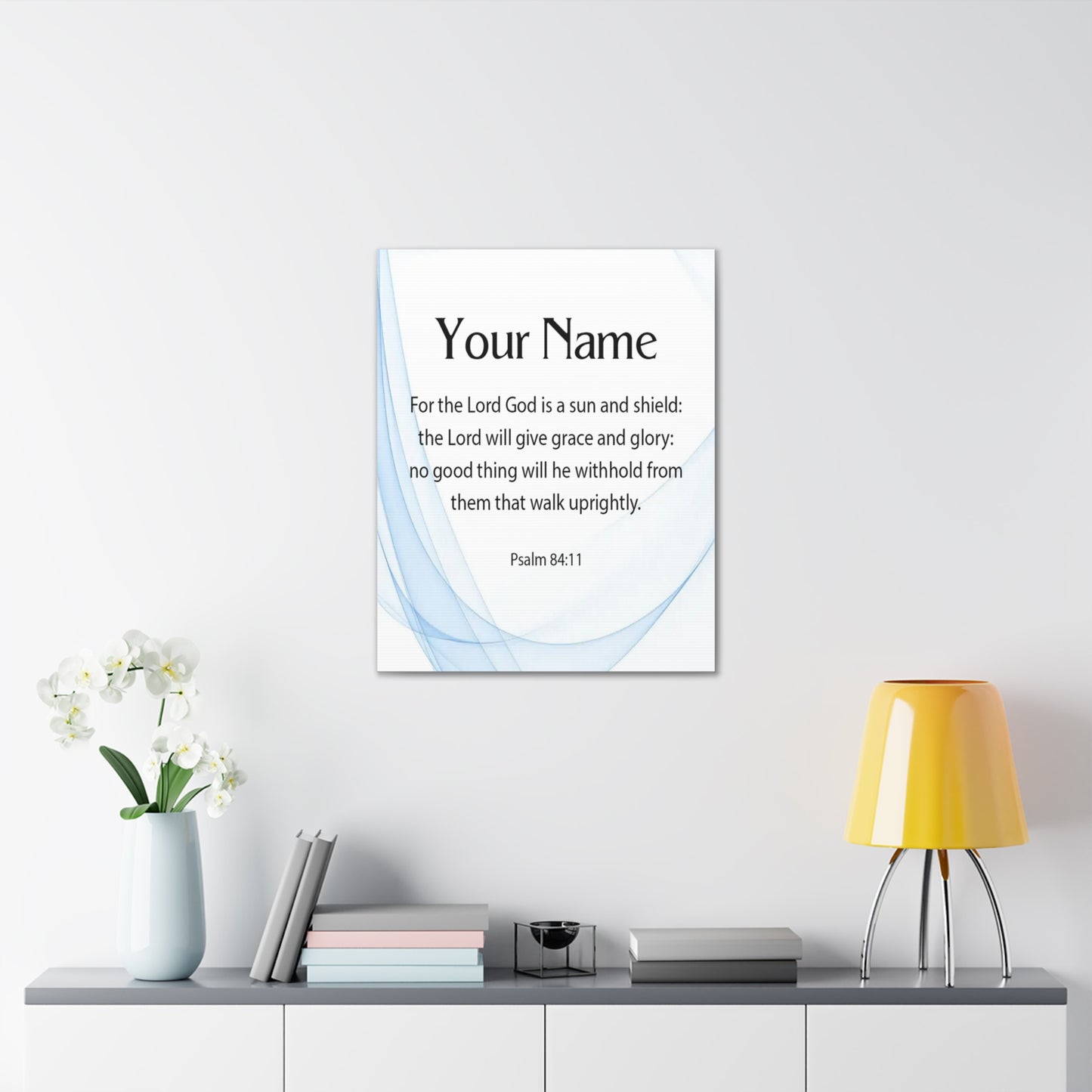 Personalized Psalm 84:11 Bible Chapter Canvas Christian Wall Art Ready to Hang