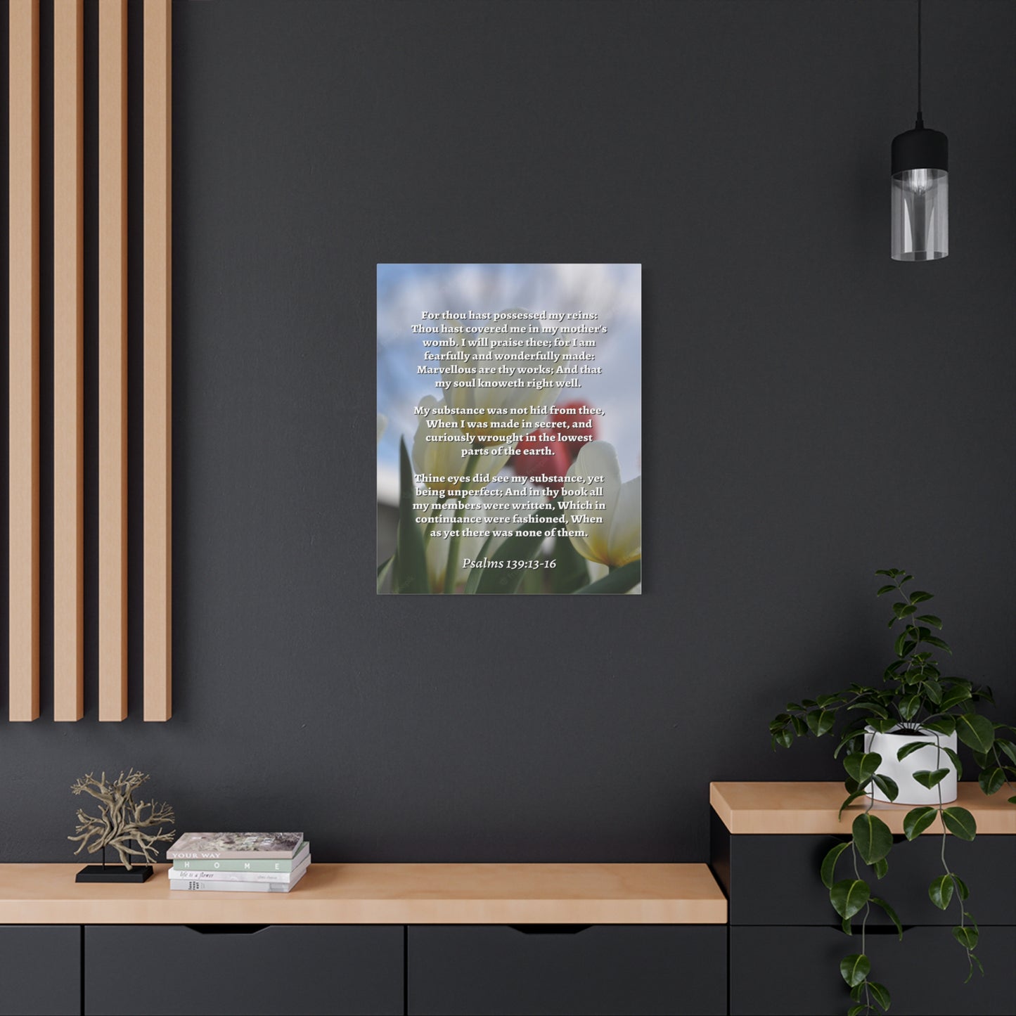 Scripture Walls Wonderfully Made Psalm 139:14 Flower Bible Verse Canvas Christian Wall Art Ready to Hang