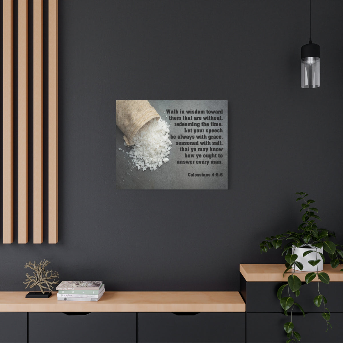 Scripture Canvas Walk in Wisdom Colossians 4:5-6 Christian Wall Art Bible Verse Print Ready to Hang
