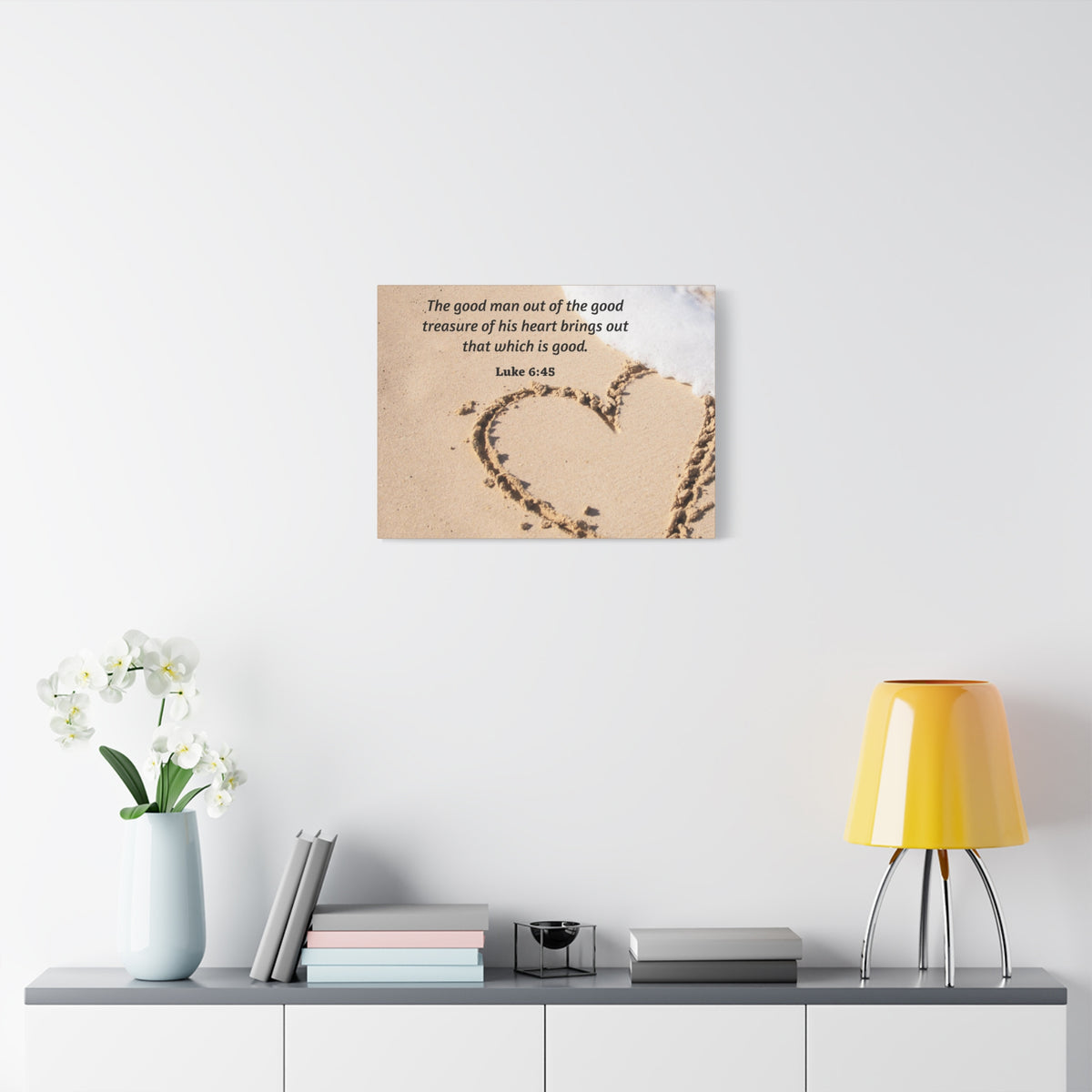 Scripture Canvas Good Treasure Luke 6:45 Christian Wall Art Bible Verse Print Ready to Hang