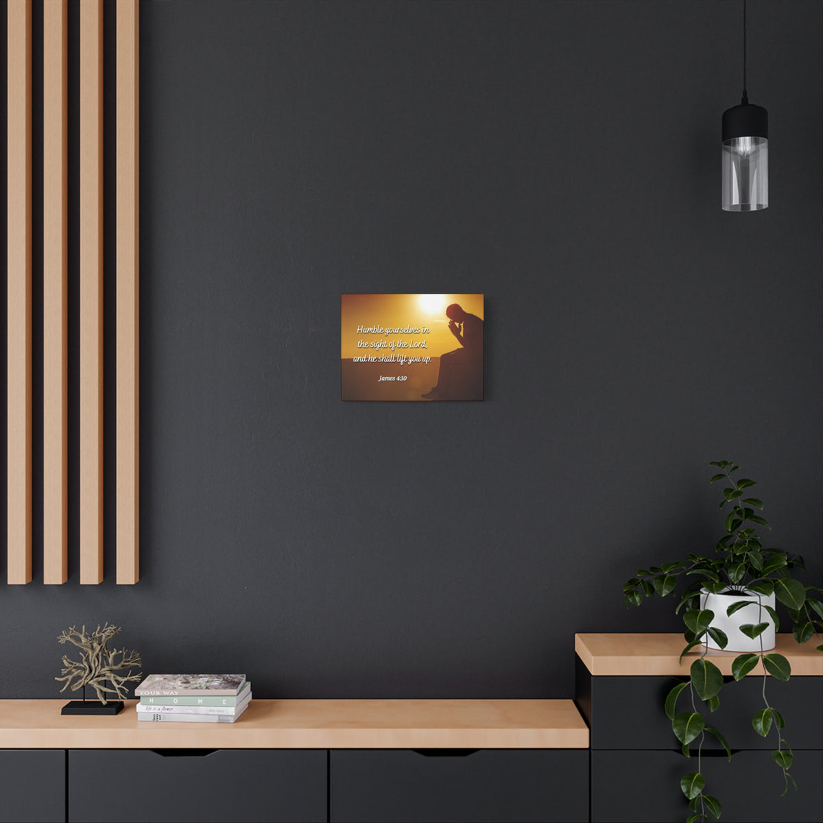 Scripture Canvas Humble Yourselves James 4:10 Christian Wall Art Bible Verse Print Ready to Hang