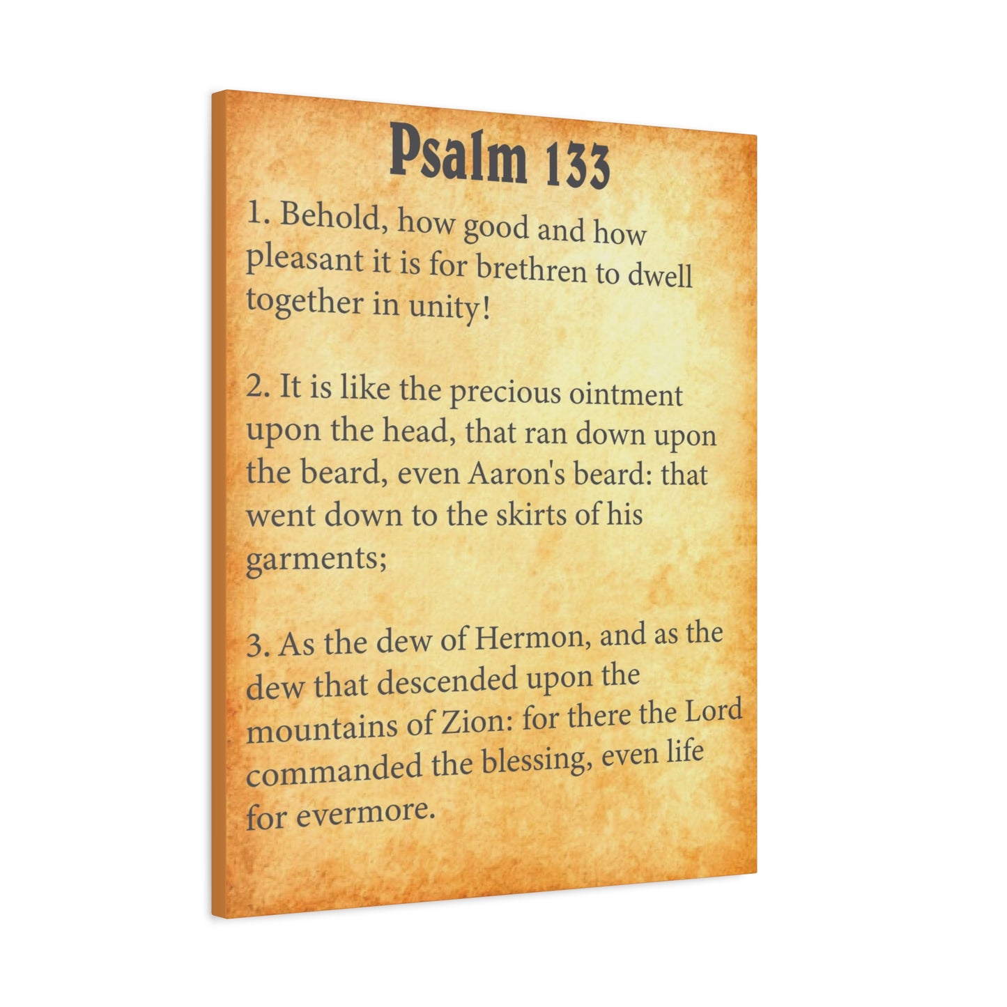 Scripture Walls Psalm 133 Gold Bible Chapter Canvas Christian Wall Art Ready to Hang