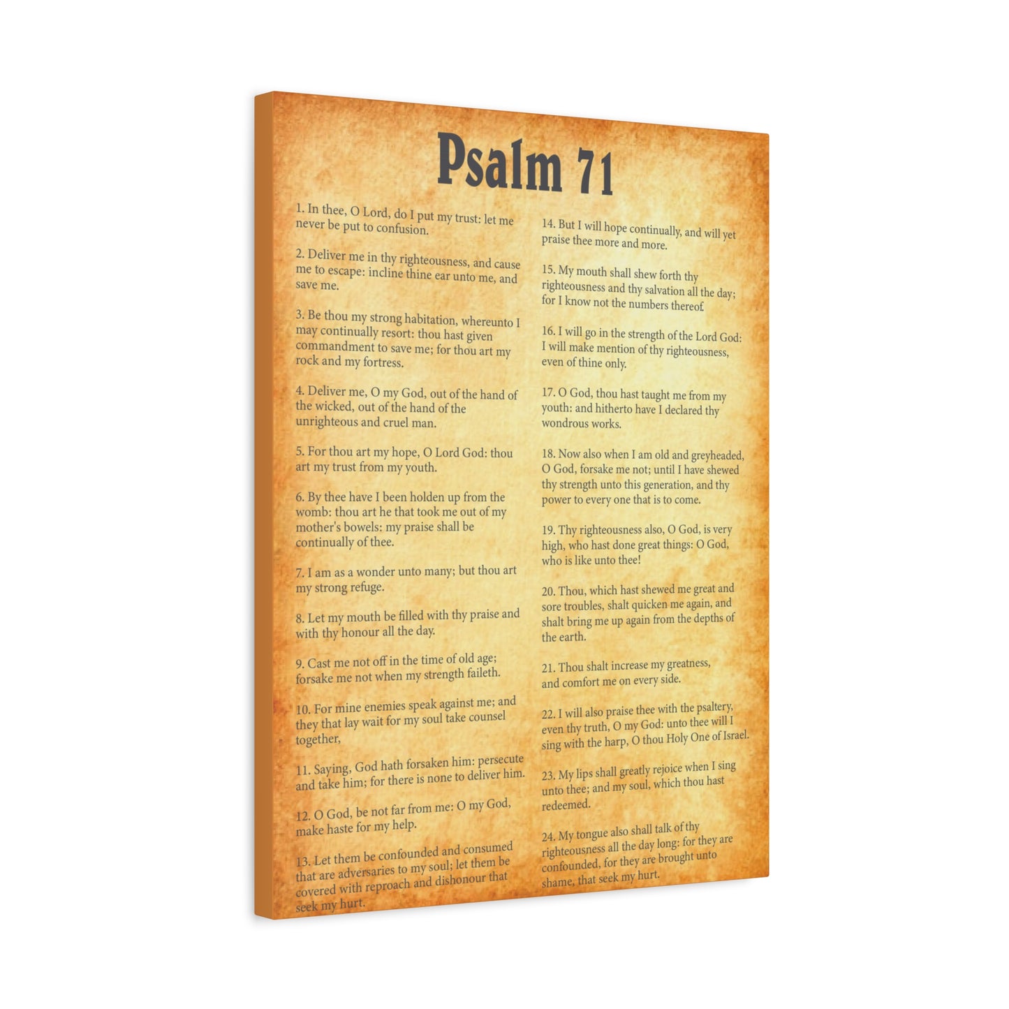 Scripture Walls Psalm 71 Gold Bible Chapter Canvas Christian Wall Art Ready to Hang
