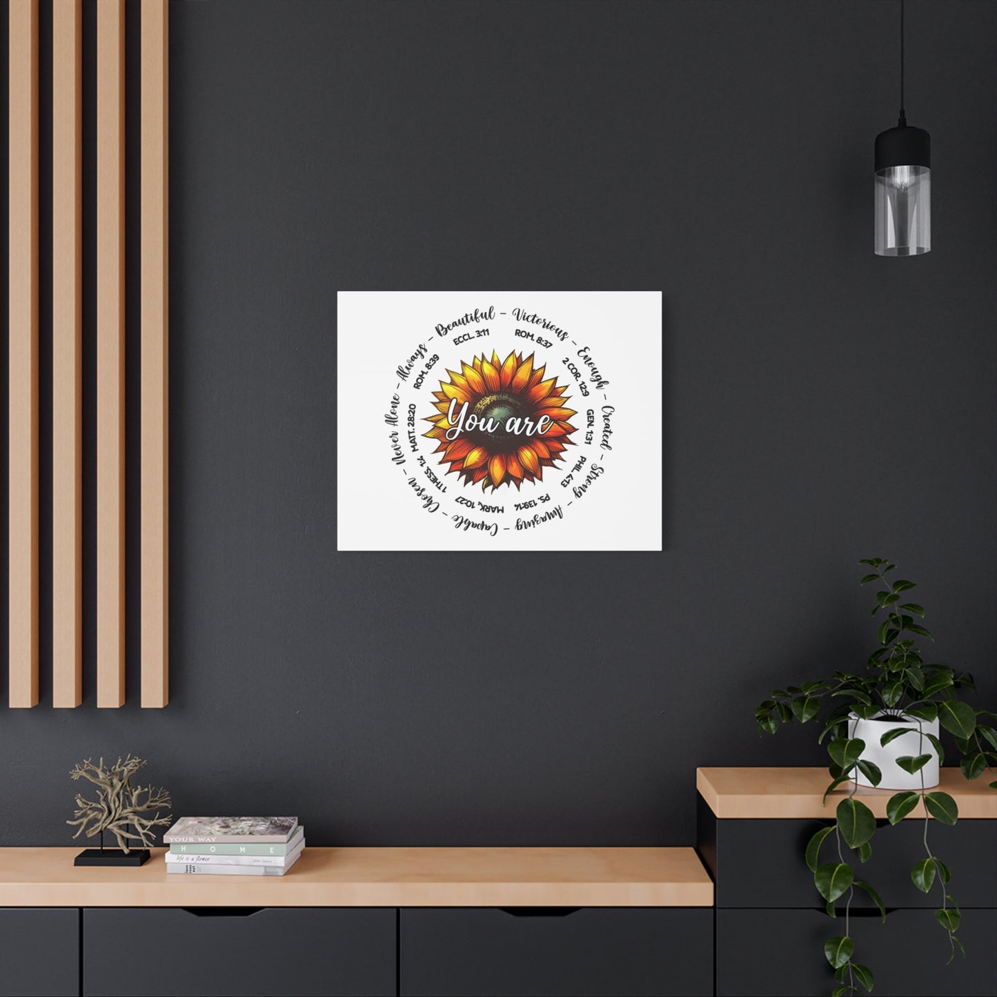 Scripture Walls God Says You Are Sunflower Bible Verse Canvas Christian Wall Art Ready to Hang Unframed