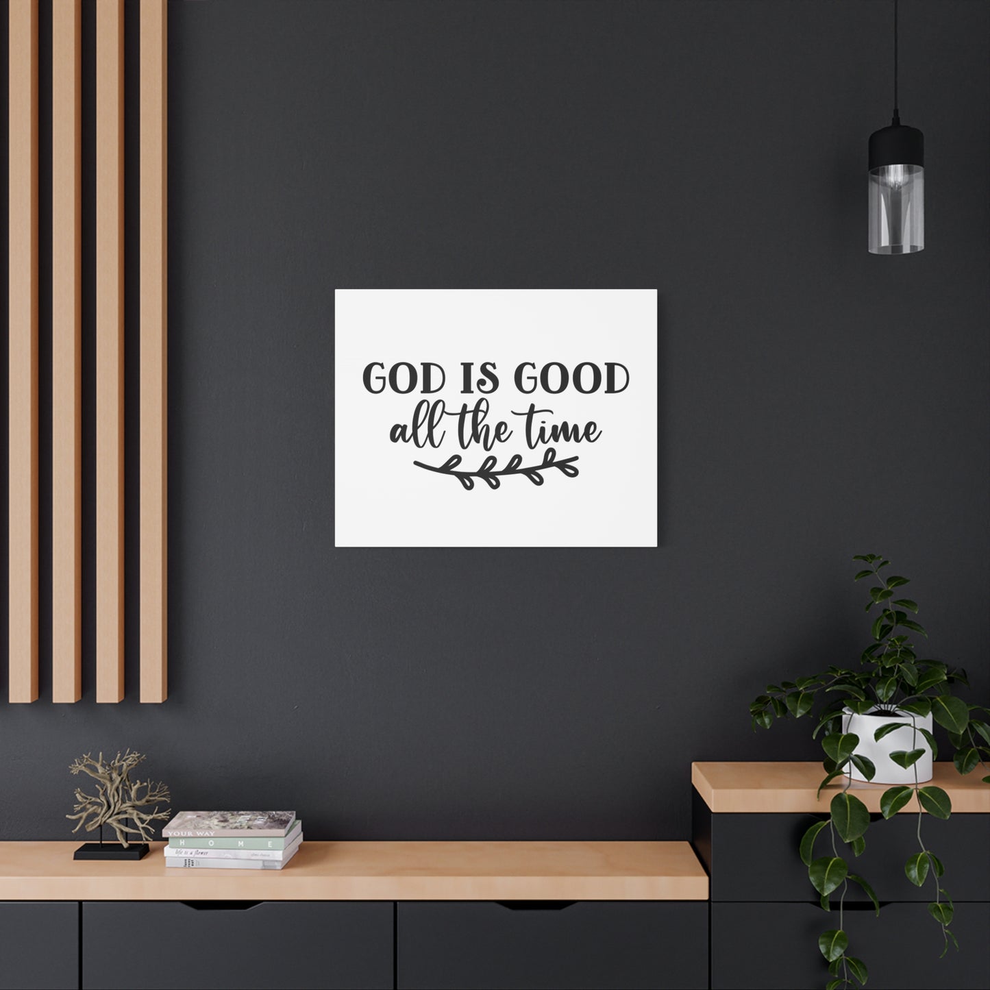 Scripture Canvas God Is Good All The Time Psalm 100:5 Branch Christian Wall Art Bible Verse Print Ready to Hang