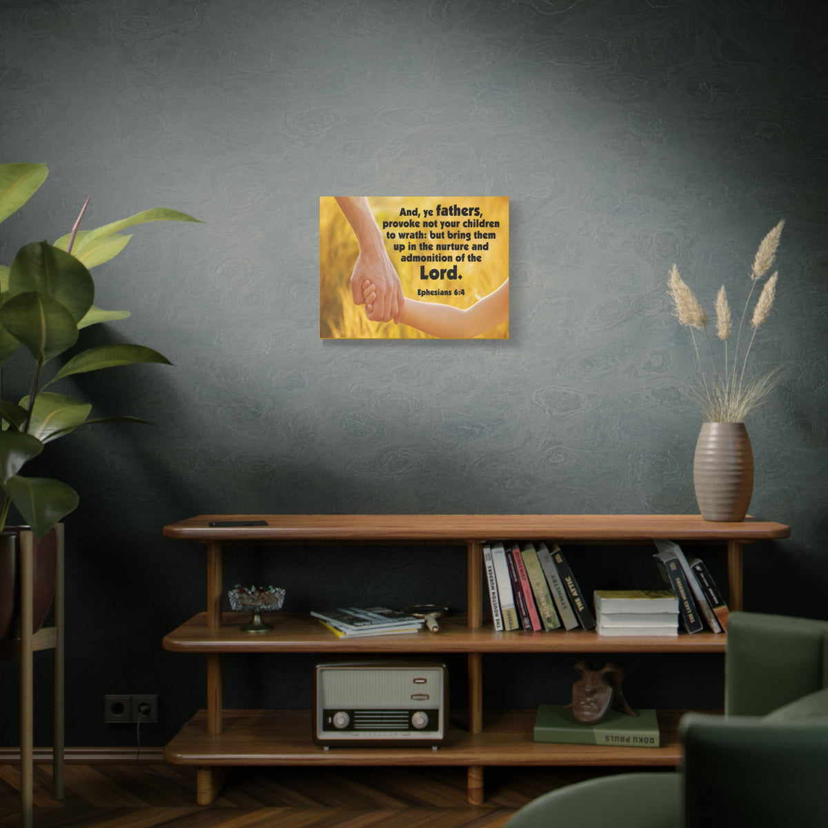 Scripture Canvas Admonition of the Lord Ephesians 6:4 Christian Wall Art Bible Verse Print Ready to Hang