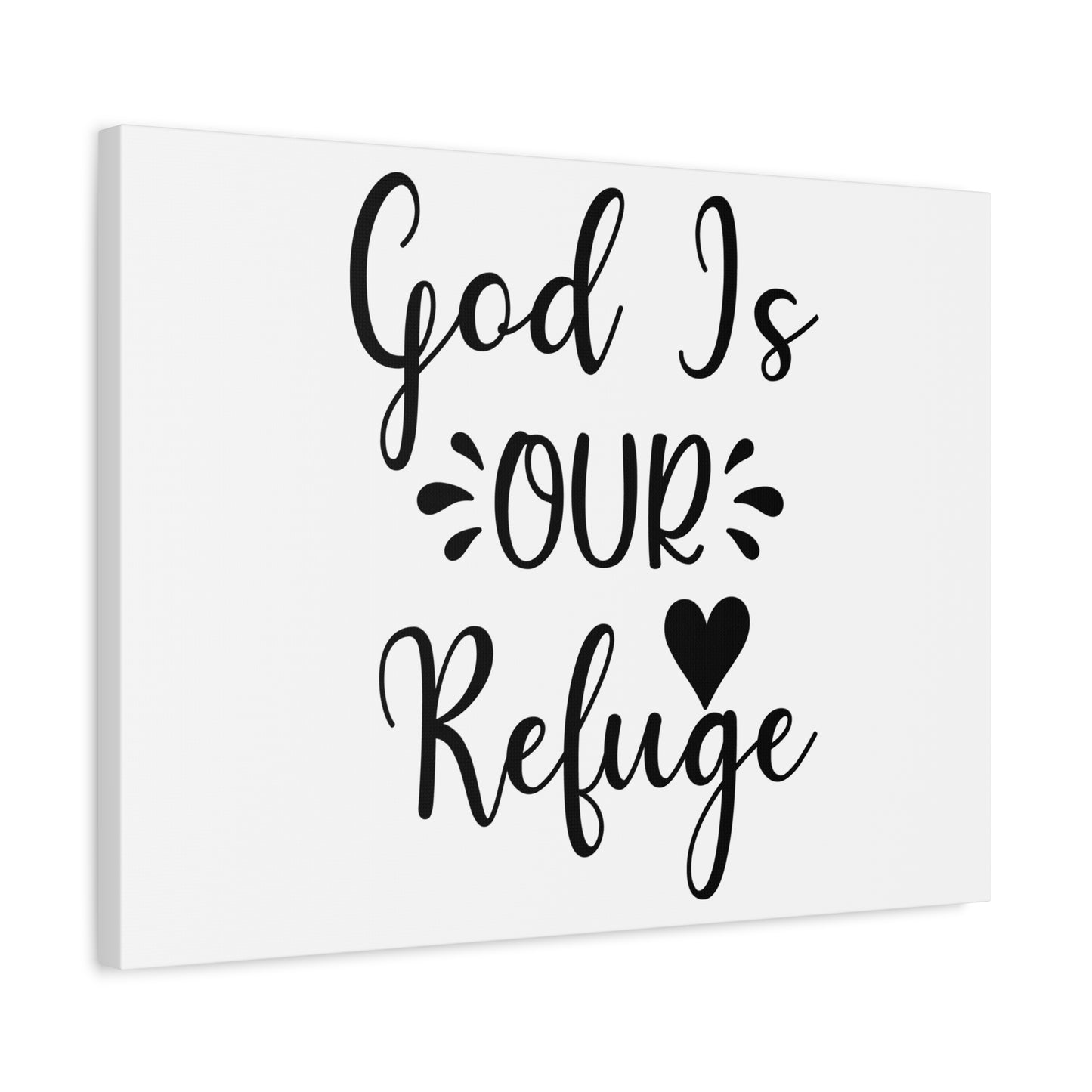 Scripture Canvas God Is Our Refuge Psalm 46:1 Heart Christian Wall Art Bible Verse Print Ready to Hang