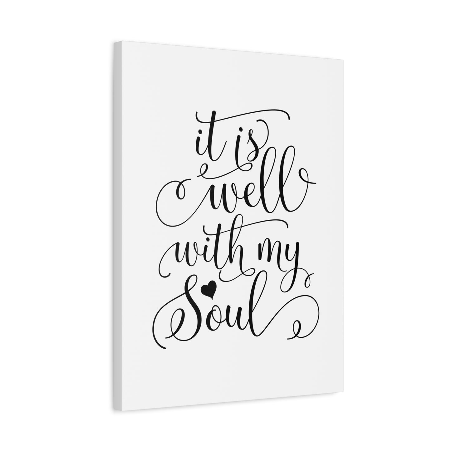 Scripture Canvas It Is Well With My Soul Psalm 42:7 Heart Christian Wall Art Bible Verse Print Ready to Hang