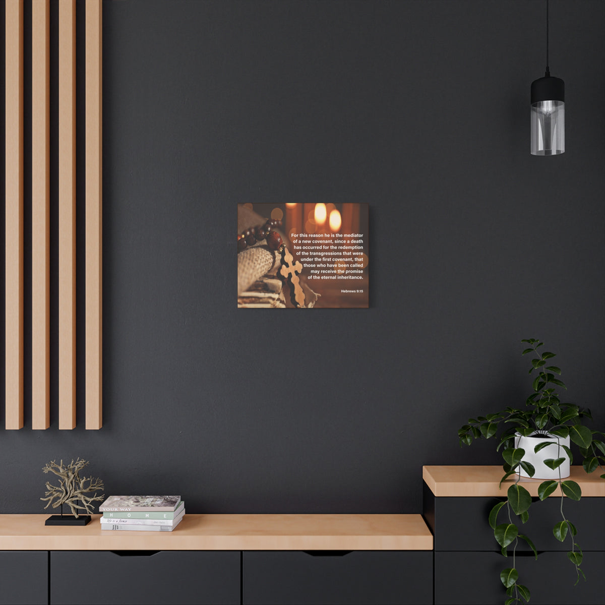 Scripture Canvas Internal Inheritance Hebrews 9:15 Christian Wall Art Bible Verse Print Ready to Hang