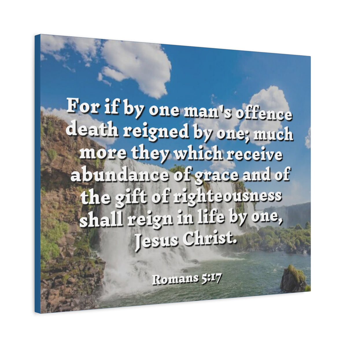 Scripture Canvas Gift Of Righteousness Romans 5:17 Christian Wall Art Bible Verse Print Ready to Hang