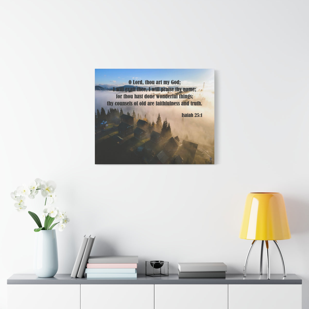 Scripture Canvas Faithfullness and Truth Isaiah 25:1 Christian Wall Art Bible Verse Print Ready to Hang