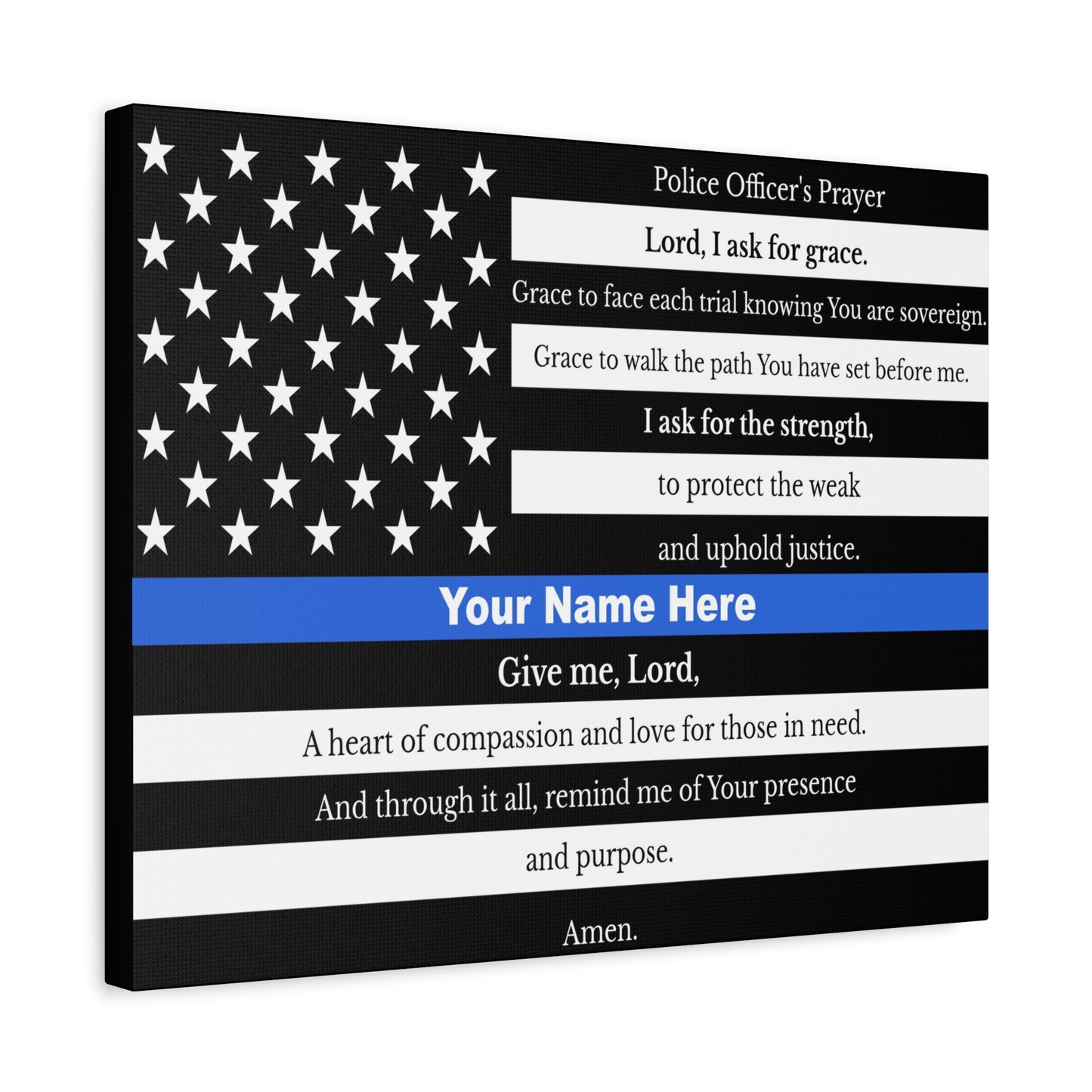 Scripture Walls Personalized Police Prayer Bible Canvas Christian Wall Art Ready to Hang Unframed