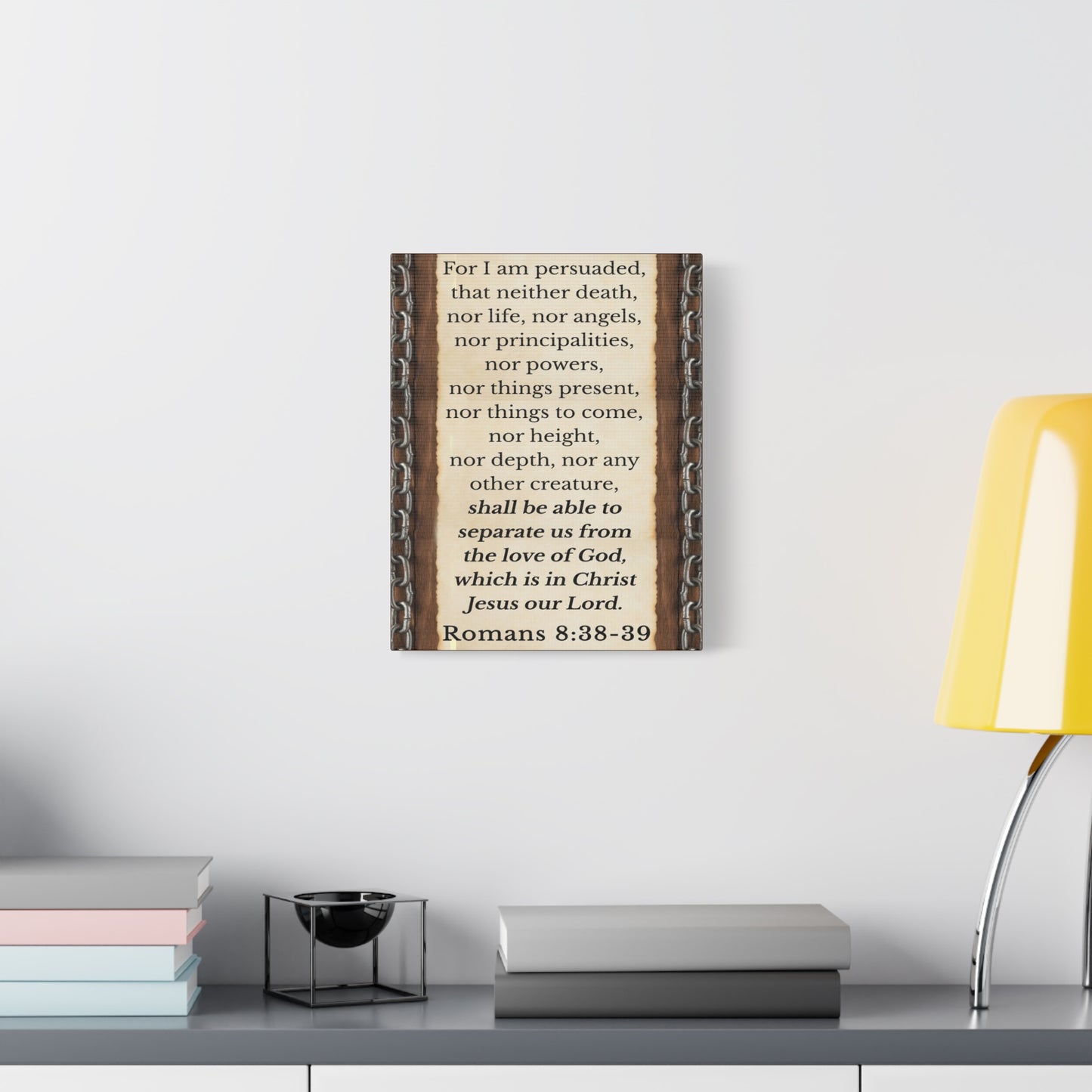 Scripture Walls Romans 8:38-39 Chain Bible Verse Canvas Christian Wall Art Ready to Hang Unframed