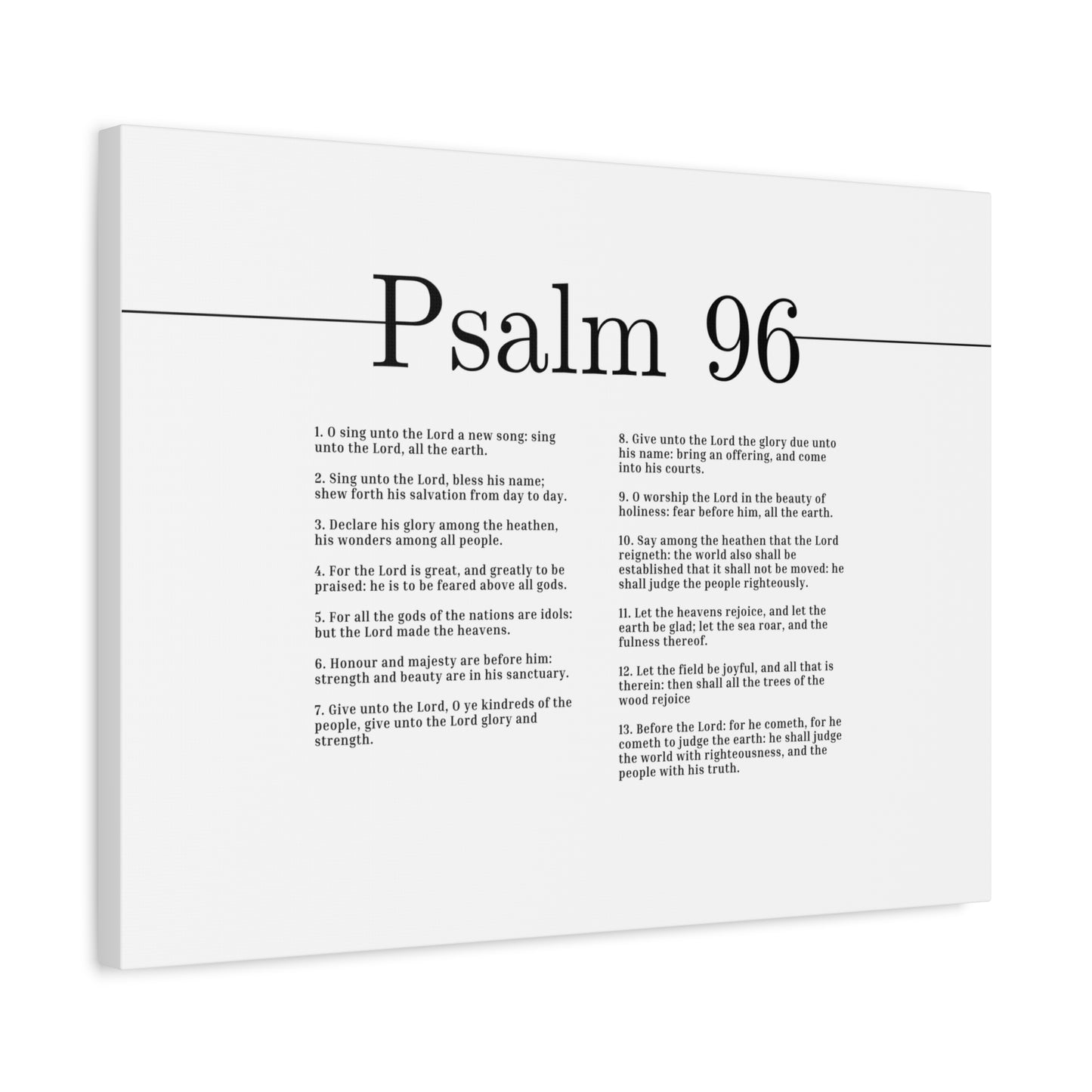 Scripture Canvas The Lord Made The Heavens Psalm 96 Christian Wall Art Bible Verse Print Ready to Hang