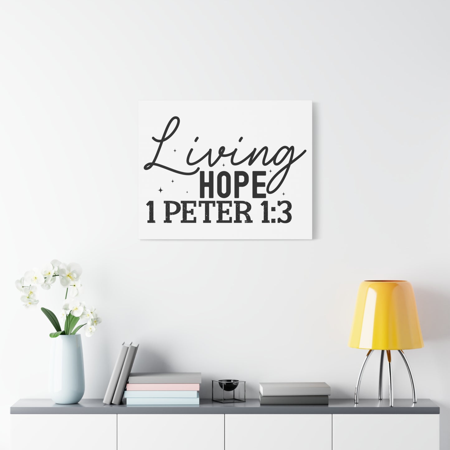 Scripture Walls 1 Peter 1:3 Our Living Hope Bible Verse Canvas Christian Wall Art Ready to Hang Unframed