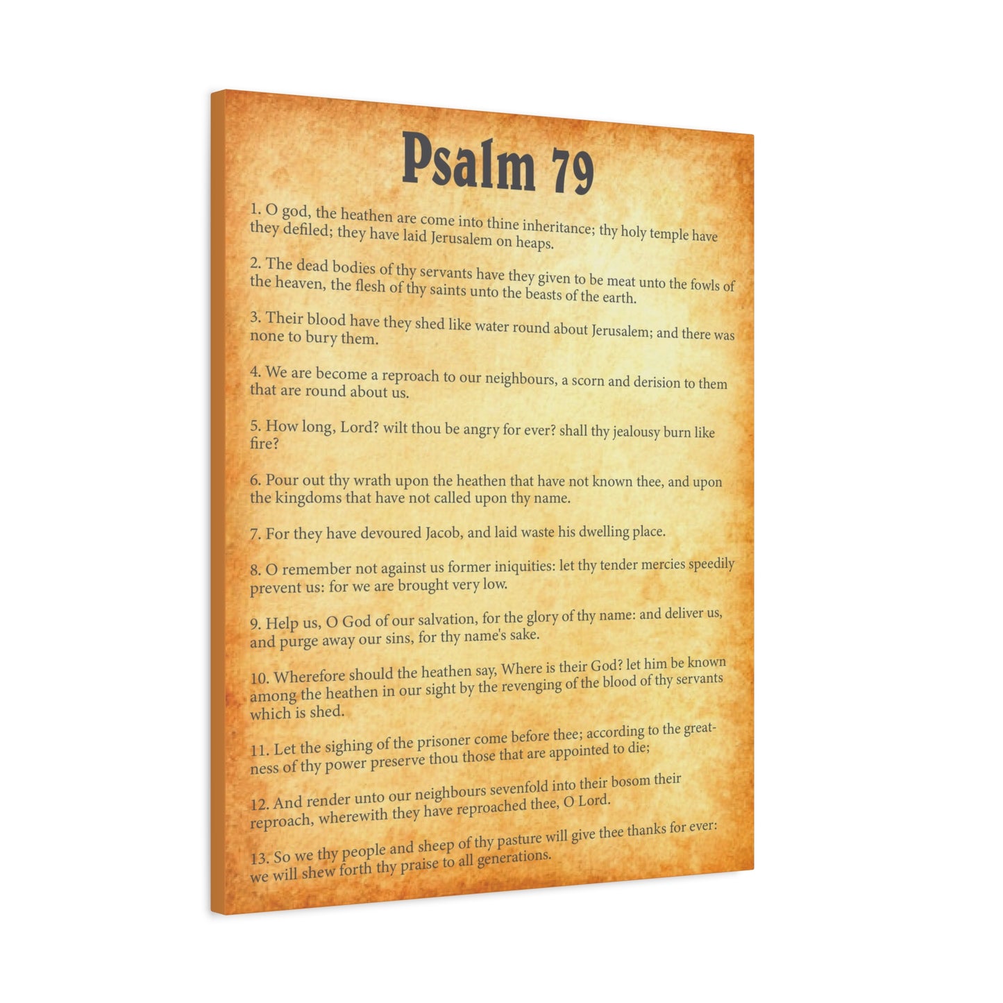Scripture Walls Psalm 79 Gold Bible Chapter Canvas Christian Wall Art Ready to Hang