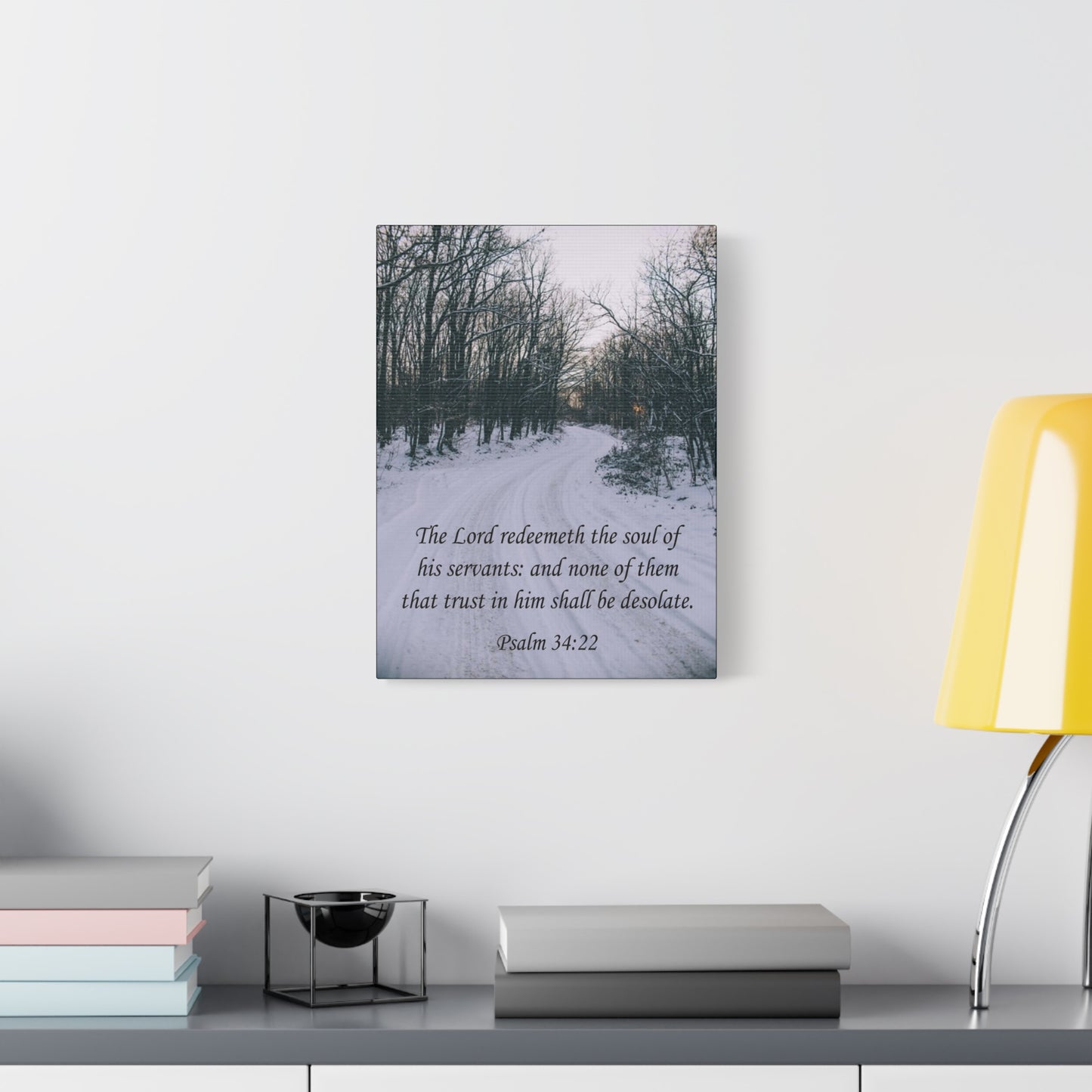 Bible Verse Canvas The Lord Redeemeth The Soul Psalm 34:22 Christian Home Décor Wall Art Scripture Ready to Hang Faith Print