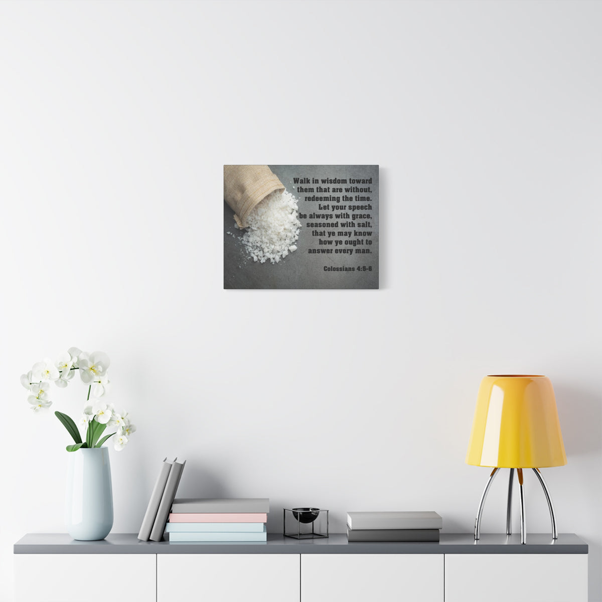Scripture Canvas Walk in Wisdom Colossians 4:5-6 Christian Wall Art Bible Verse Print Ready to Hang