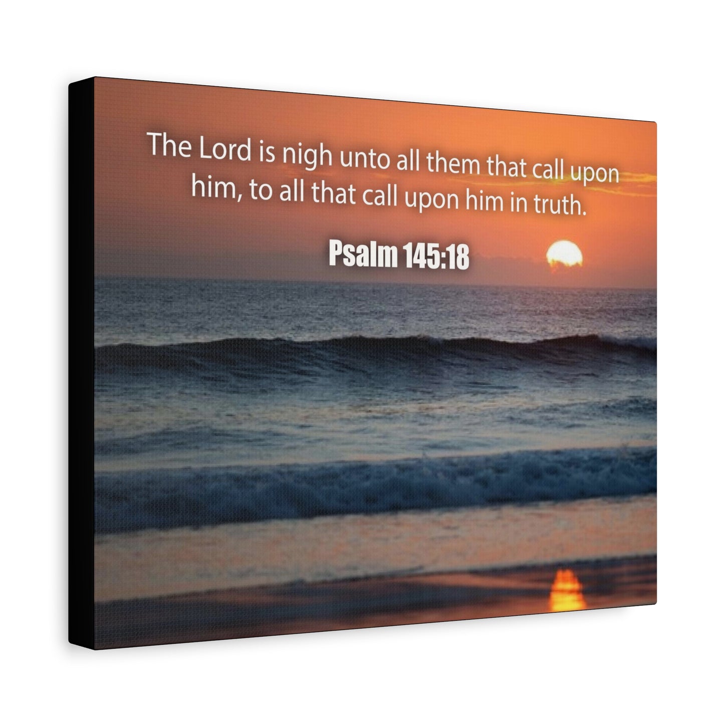 Bible Verse Canvas The Lord is Nigh Psalm 145:18 Christian Home Decor Scripture Art
