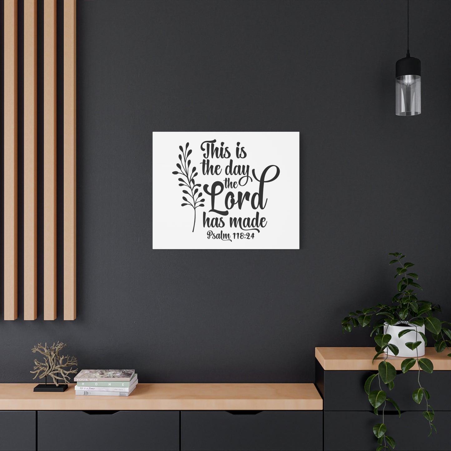 Scripture Canvas The Day The Lord Has Made Psalm 118:24 Christian Wall Art Bible Verse Print Ready to Hang