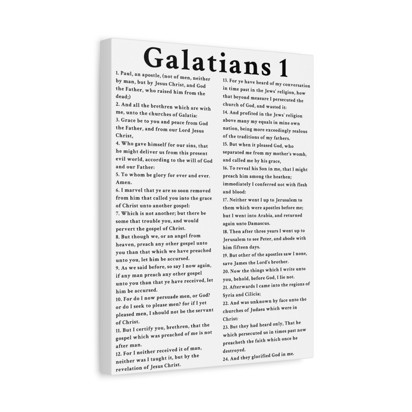 Scripture Walls Galatians 1 Chapter White Defending the Gospel of Grace Bible Canvas Christian Wall Art Ready to Hang Unframed