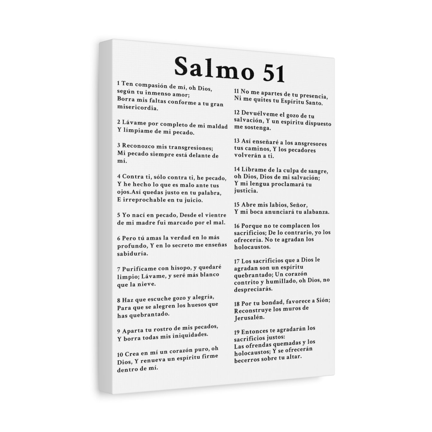 Scripture Walls Salmo 51 Chapter White Christian Wall Art Print Ready to Hang Unframed