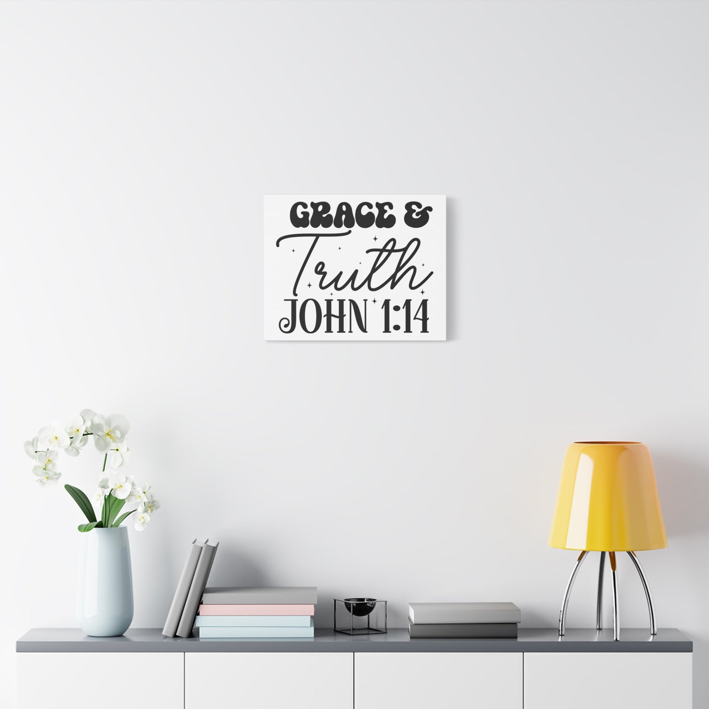 Scripture Walls John 1:14 Grace and Truth Bible Verse Canvas Christian Wall Art Ready to Hang Unframed