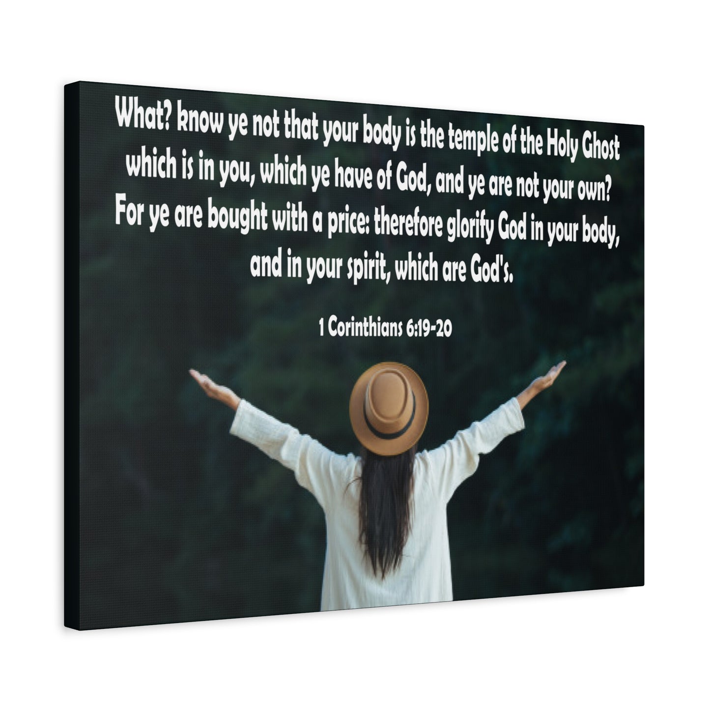 Bible Verse Canvas You Are Not Your Own 1 Corinthians 6:19-20 Christian Home Décor Wall Art Scripture Ready to Hang Faith Print
