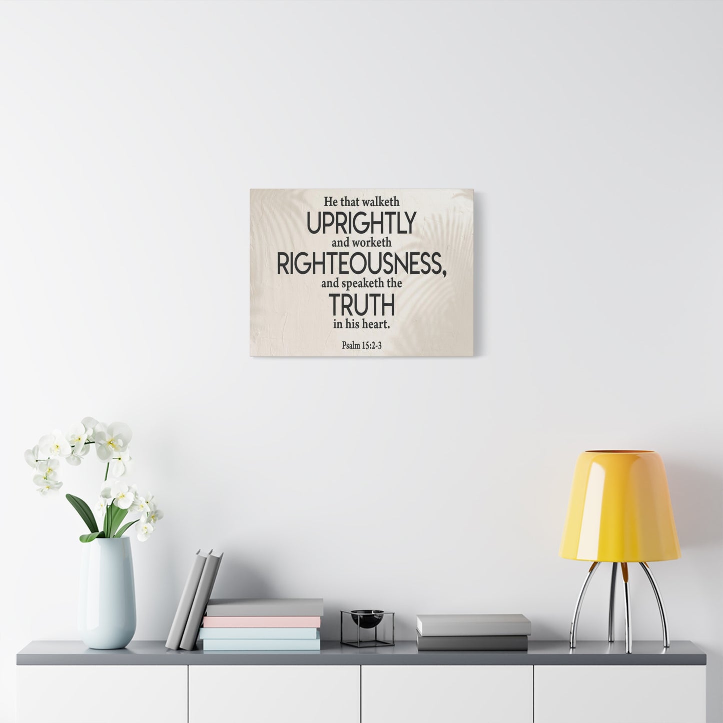 Bible Verse Canvas Righteousness Psalm 15:2-3 Scripture Wall Art Christian Home Decor