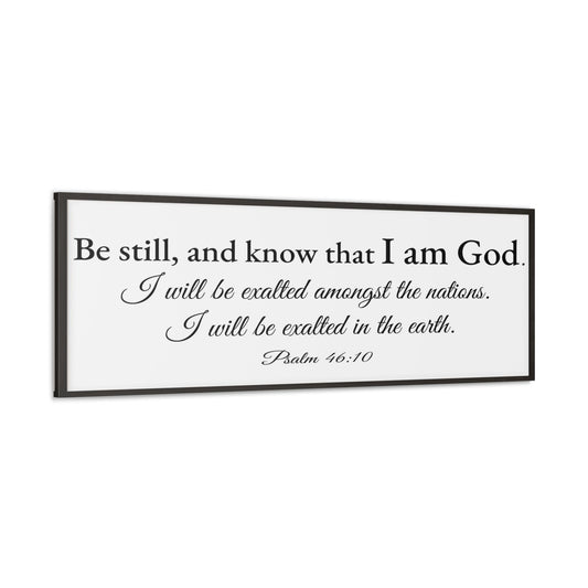 Scripture Walls Psalm 46:10 White Bible Verse Canvas Christian Wall Art Ready to Hang Unframed-Express Your Love Gifts