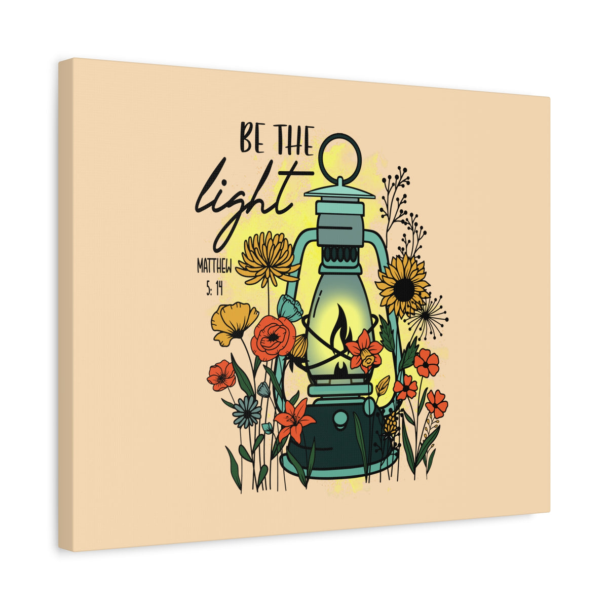 Scripture Canvas Be The Light Matthew 5:14 Lighthouse Christian Wall Art Bible Verse Print Ready to Hang
