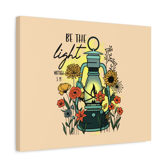 Scripture Canvas Be The Light Matthew 5:14 Lighthouse Christian Wall Art Bible Verse Print Ready to Hang