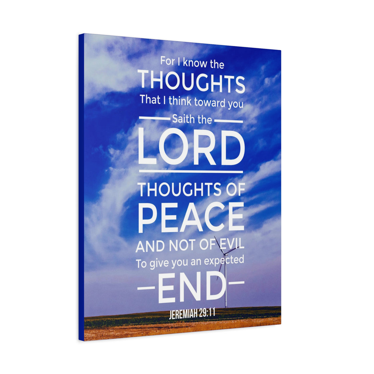 Scripture Canvas Thoughts of Peace Jeremiah 29:11 Christian Wall Art Bible Verse Print Ready to Hang