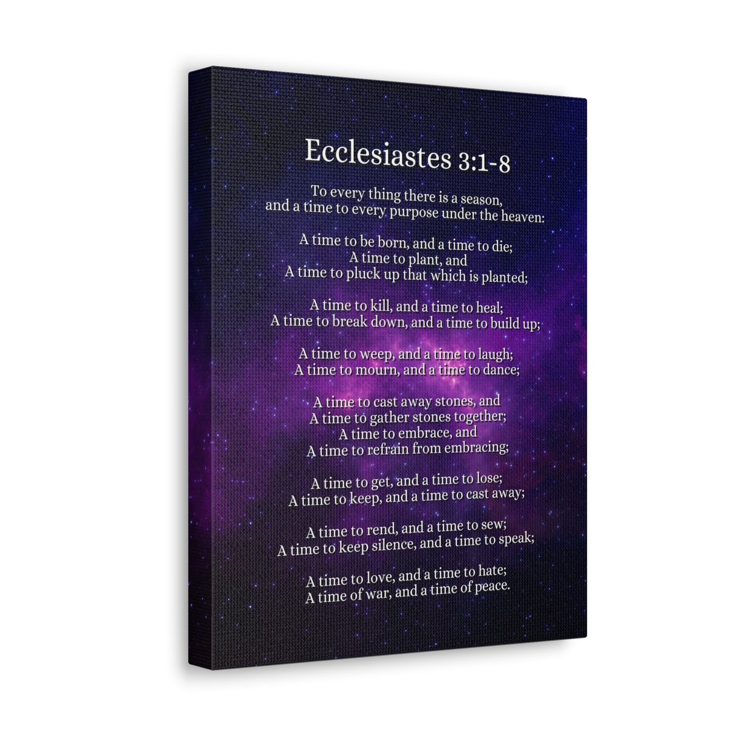 Time For Everything Universe Ecclesiastes 3:2 Bible Verse Canvas Christian Wall Art Ready to Hang