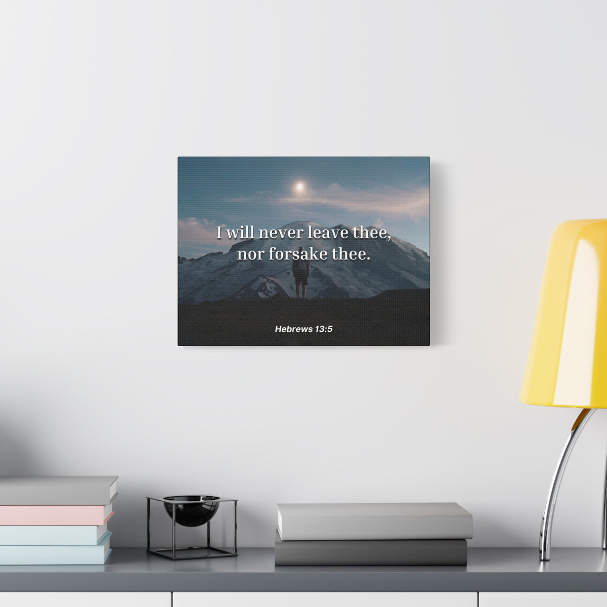 Scripture Canvas Be Content Hebrews 13:5 Christian Wall Art Bible Verse Print Ready to Hang