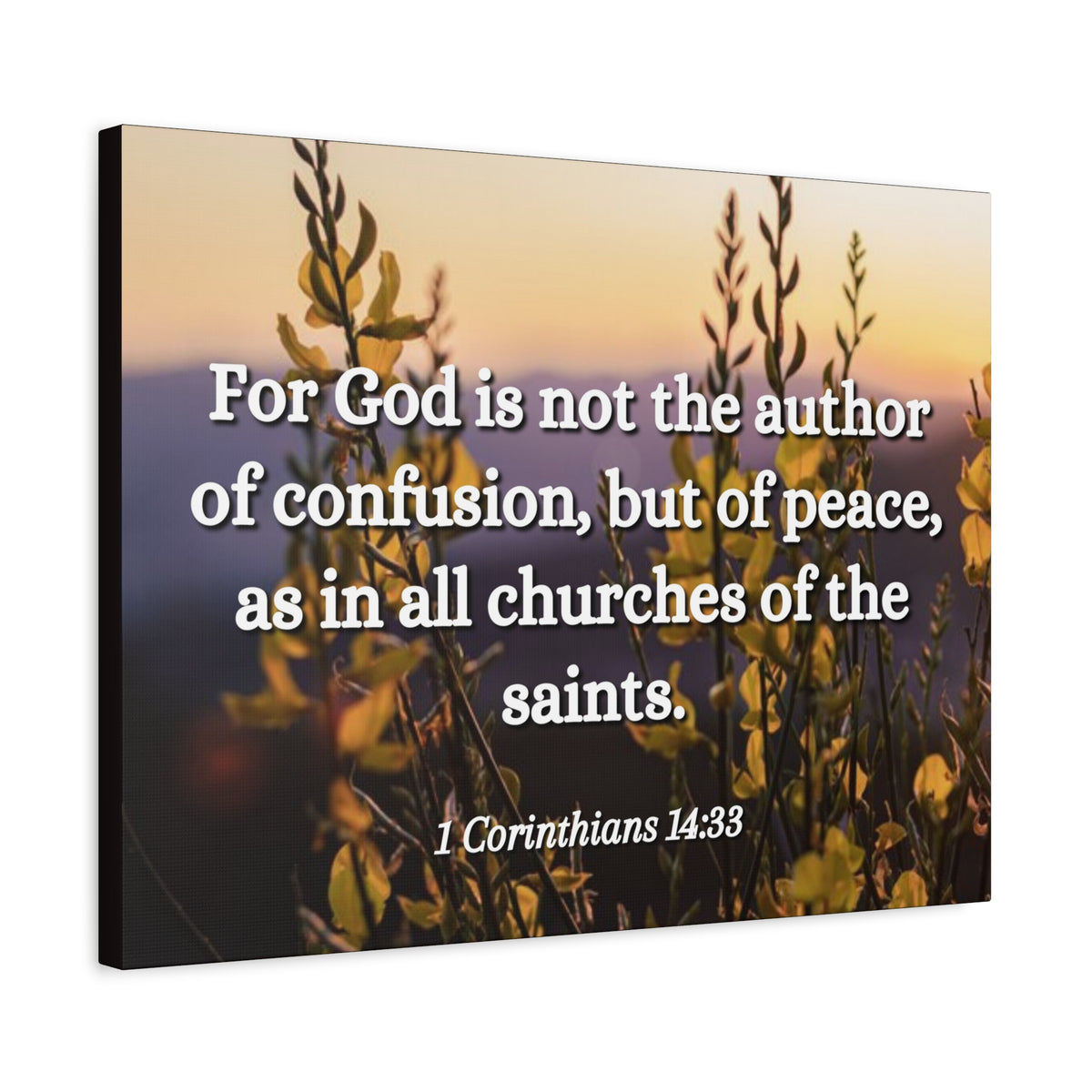 Scripture Canvas The Saints 1 Corinthians 14:33 Christian Wall Art Bible Verse Print Ready to Hang