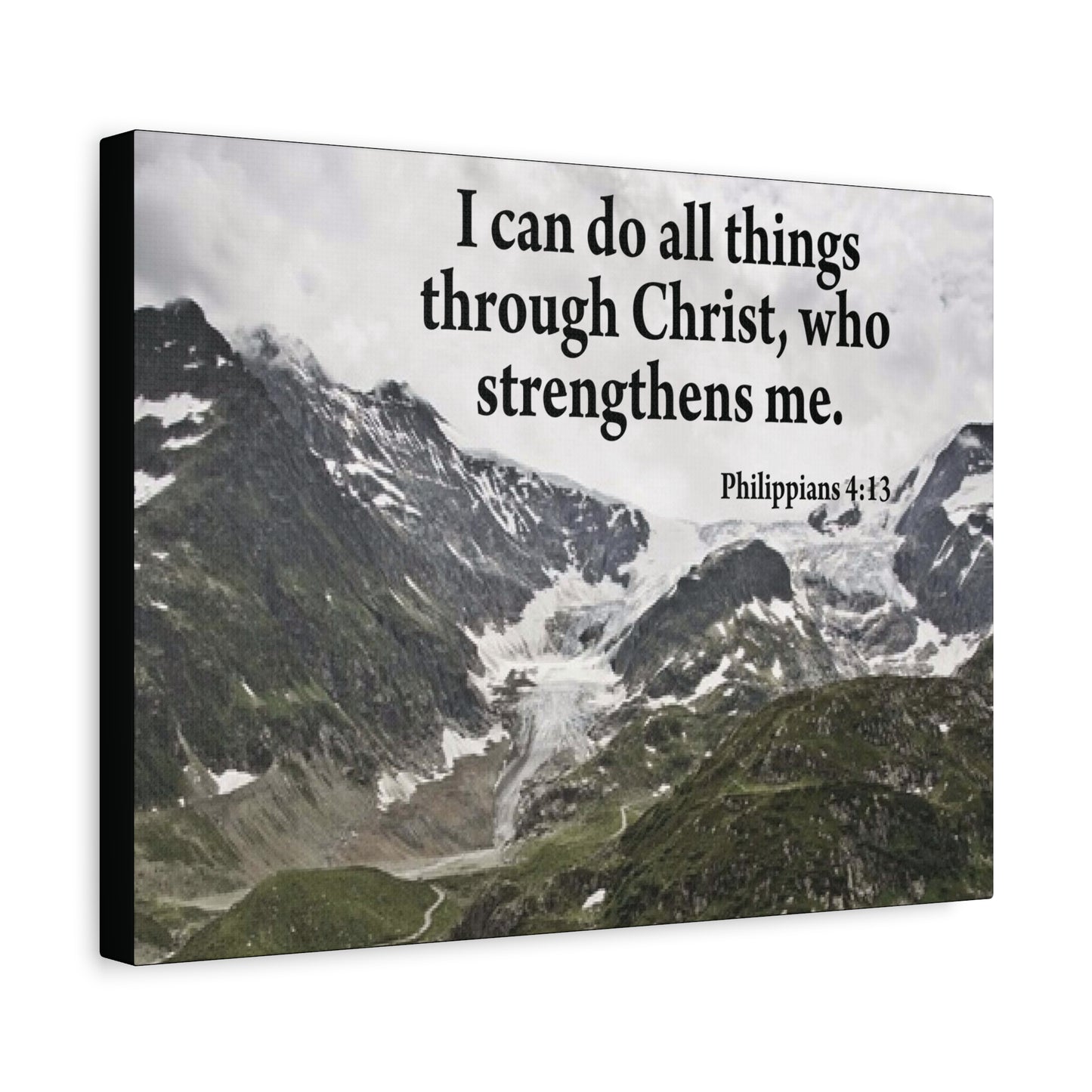 Scripture Canvas Christ Strenthens Me Philippians 4:13 Christian Wall Art Bible Verse Print Ready to Hang